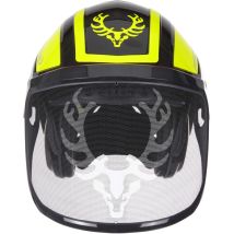 Casque Forestier Protos Kox – Protection Auditive Et Visière Intégrale – Norme Epi – Haute Visibilité Noir/jaune Fluo