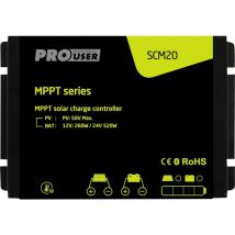 SCM20 Régulateur de charge solaire mppt 12 v/dc, 24 v/dc 20 mA Y218143 - Prouser