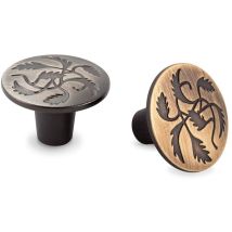 Pomo 36 Mm R.8521805 Cuero (provence) - Provence - Pomo Redondo Con Grabado Floral