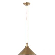 Provence - 1 Light Dome Ceiling Pendant Aged Brass, E27 - Elstead