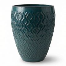 Provencelia Pflanzkübel Phenix Ø41 Cm Höhe 55 Cm Frostbeständig, Keramisch, Handgefertigt, Petrolblau