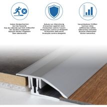 Bergangs- & Ausgleichsprofil Aluminium 44 21 x 5 - 9 x 1000 mm Bronze Hell Bodenprofil Metallprofil Übergangsschiene - Proviston