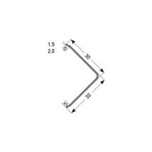 Eckschutzwinkel Aluminium Silber Breite 30 mm Höhe 30 mm Länge 1000 mm Wechselseitig Mittig Gebohrt Eckschutzprofil Eckschutzleiste Metallprofil 1