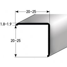 Winkelprofil Aluminium 20 x 20 x 1000 mm Silber Montageprofil - Proviston