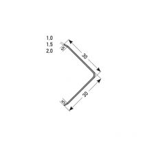 Eckschutzwinkel Edelstahl Edelstahloptik Breite 30 mm Höhe 30 mm Länge 1000 mm Einseitig Mittig Gebohrt Eckschutzprofil Eckschutzleiste Metallprofil