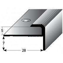 Einfass- & Abschlussprofil Aluminium 28 x 5 x 2700 mm Silber Einschubprofil Abschlussleiste Bodenprofil - Proviston