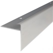 Einschubprofil Aluminium eloxiert Silber Breite 50 mm Höhe 10 mm Länge 1000 mm Gebohrt Abschlussprofil Einfassprofil Abschlussleiste Bodenprofil 1