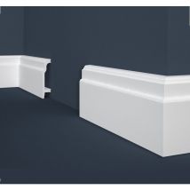 Sockelleiste Kunststoff Polystyrol 24.5 x 108 x 2000 mm Weiß Fußleiste Wohndekoration - Proviston