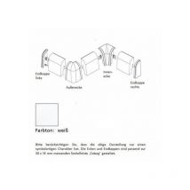 PROVISTON Innenecke für MDF Sockelleiste 18 x 58 mm MDF Weiß