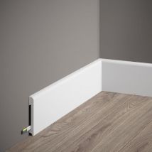 Sockelleiste 14 x 78 x 2000 mm Weiß Fußleiste Mit Kabelkanal Klassisch Hochwertig Robust Langlebig 1 Stück - Proviston