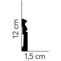 PROVISTON Sockelleiste Kunststoff Polystyrol 15 x 120 x 2000 mm Weiß Fußleiste Wohndekoration