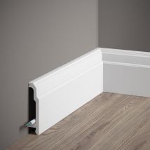 Proviston - Sockelleiste 23 X 106 X 2000 Mm Weiß Fußleiste Mit Kabelkanal Klassisch Hochwertig Robust Langlebig 1 Stück