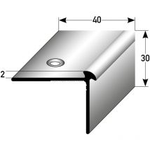 Treppenkante 30 x 40 x 2700 mm Treppenkantenprofil Treppenwinkel Winkelprofil Kombiwinkel Aluminium eloxiert Spezialemailliert Schwarz Gebohrt