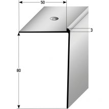 Treppenkante 80 x 50 x 1000 mm Treppenkantenprofil Treppenwinkel Winkelprofil Kombiwinkel Aluminium eloxiert Spezialemailliert Goldfarbig Gebohrt
