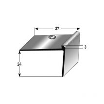 PROVISTON Treppenkante Aluminium eloxiert Bronze Hell Breite 37 mm Höhe 24 mm Länge 1000 mm Gebohrt Treppenkantenprofil Treppenwinkel Winkelprofil