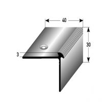 Treppenkante Aluminium eloxiert Bronze Hell Breite 40 mm Höhe 30 mm Länge 1000 mm Gebohrt Treppenkantenprofil Treppenwinkel Winkelprofil Kombiwinkel