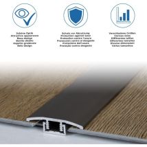 Treppenkantenprofil Breite: 39 mm Höhe: 2.5 mm Länge: 1000 mm Aluminium eloxiert Glatt Sollbiegestelle Silber Doppelt Versetzt Versenkt Gebohrt
