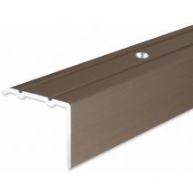 PROVISTON Winkelprofil Aluminium eloxiert Bronze Hell Breite 24.5 mm Höhe 18 mm Länge 1000 mm Gebohrt Treppenkantenprofil Treppenwinkel Treppenkante