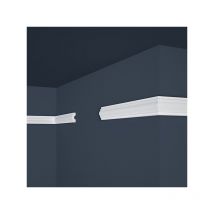 PROVISTON Zierleiste Polystyrol 18 x 38 x 2000 mm Weiß Wandleiste Wanddekoration