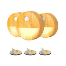 Proxinova - Veilleuse à détecteur de mouvement pir - 3 pièces - Lumière led jaune chaud avec alimentation par piles, sans fil, idéale pour les salles