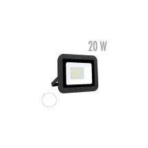 Proyector LED Matel plano negro 20W IP65 (Fría y Cálida) - Luz fría 6400K