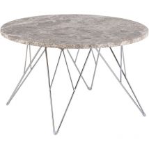 Prunus Couchtisch Ø80cm Marmor braun.