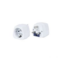 Rivacase - PS4401 W00 adaptador de enchufe eléctrico Tipo g (ru) Tipo c (Europlug) Blanco