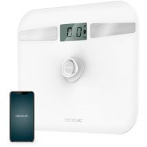 Cecotec - Pèse-personne avec bouton-poussoir Surface Precision EcoPower 10200 Smart Healthy White. Verre Trempé, Sans piles, Connectivité Smartphone