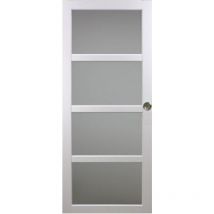 Gd Menuiseries - Porte Coulissante Tana Blanc Vitrée H204 x L93 Et 2 Coquilles
