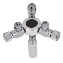 Pssopp Aquarium CO2 Splitter Verteiler 2 Wege 3 Wege CO2 Verteiler Regler Rückschlag Ventil Aluminiumlegierung CO2 Splitter Regler Ventil für