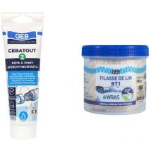 Pâte à joint GEB atout 125Gr et son Dévidoir de 80Gr filasse de lin RT1 GEB