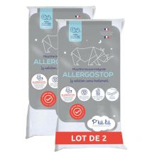 Lot de 2 - Protège Matelas pour Bébé Allergostop - 60x120cm - Blanc