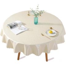 PU Nappe Enduite Plastique Ronde Anti Tache Toile Cirée Impermeable Impression Elegante Fleurs pour Picnic, Exterieur, Jardin - Diametre 140 cm,