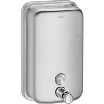 Public - Distributeur de savon liquide Roca avec bouton poussoir Capacité : 1,25 l. - Finition : satinée