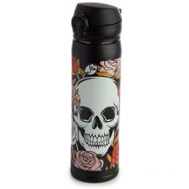 Borraccia Termica in Acciaio con Chiusura Ermetica - Teschi con Rose - Puckator