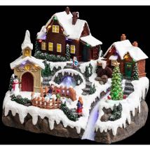 Christmas Village lago helado animado con música 28 led + transformador - Feeric lights & christmas