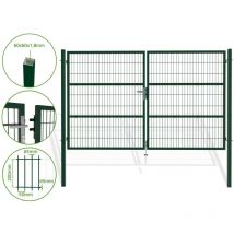 Casanoov - Puerta abatible de malla verde razo 3m Al.180cm