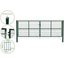 Casanoov - Puerta abatible de malla verde razo 4m Alt.140cm