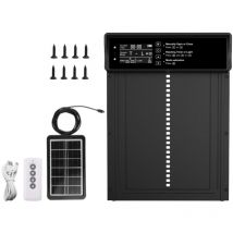 Mumu - Puerta automática solar para gallinero, puerta automática horizontal para gallinero, puerta de aluminio con sensor de luz, pantalla led,