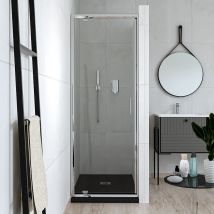 Ponsi - Puerta batiente batiente 90 cm vidrio transparente Ercos Gold BBGOLTPG90 90 cm (88-92)