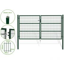 Casanoov - Puerta batiente de malla metálica 3m razo 300B160 Verde
