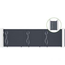 Casanoov - Puerta corredera 5m life H.140cm aluminio + puerta life H140 gris