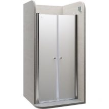 Iflair - Moments of Glass Mampara de ducha 76-80 cm altura: 185 cm con puerta doble abatible 6mm Vidrio satinado de seguridad - dtf