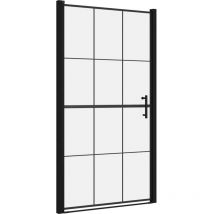 Abcrital - Puerta de ducha baño wc cuarto de ducha interior hogar vidrio templado 100x178 cm negro 020002007