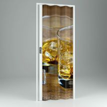 Forte - Puerta plegable estampada de interior de pvc mod. Vera 115x214 cm Drink