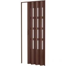 Pinto - Puerta plegable de interior en kit con vidrios de pvc mod. Sonia Nuez 82x210 cm
