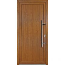 Meeth - Puertas de casa exclusivo modelo 01, dentro: blanco, fuera: golden oak ancho: 98cm, altura: 200cm chapa derecha