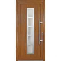 Meeth - Puertas de casa exclusivo modelo 51, dentro: blanco, fuera: golden oak ancho: 98cm, altura: 208cm chapa derecha