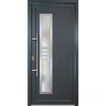 Puertas de casa exclusivo modelo 53, dentro: blanco, fuera: titan ancho: 108cm, altura: 208cm chapa izquierda