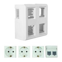 JSL - Puesto de Trabajo de Superficie 4 Módulos Compuesto 3E + 2 RJ45 cat.6